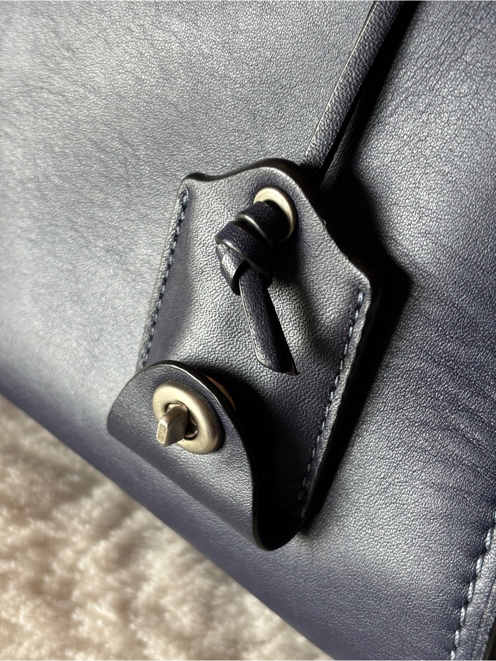 Coach Ace Satchel in Navy/Silver - Picture 5 of 16